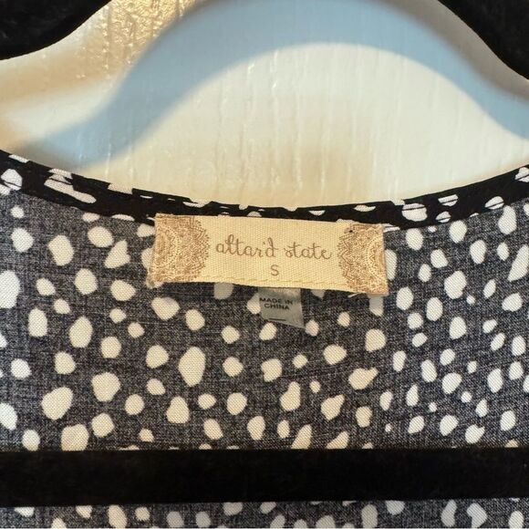 Altard State Black & White Tiered Ruffle Hem Long Sleeve Dress NWT Size Small - Picture 8 of 10